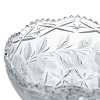 Lead Crystal Footed Bowl – Etched Floral Accent