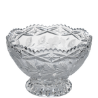 Lead Crystal Footed Bowl – Etched Floral Accent