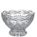Lead Crystal Footed Bowl – Etched Floral Accent