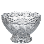 Lead Crystal Footed Bowl – Etched Floral Accent