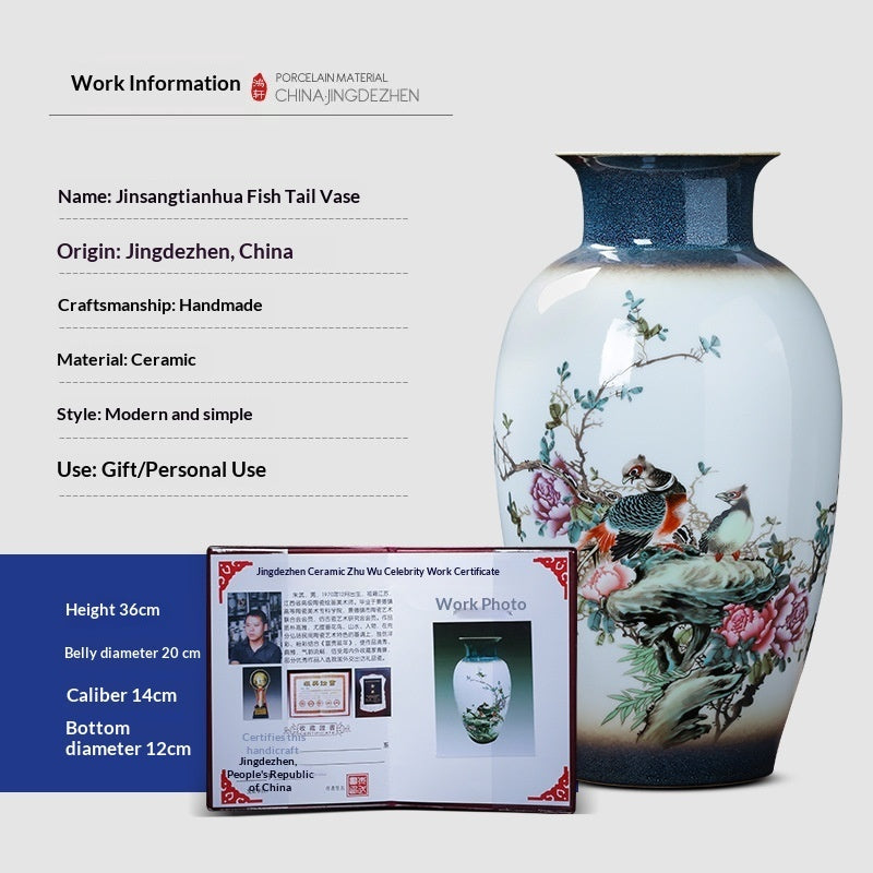 Zhu Wu Pastel Landscape Vases - Ceramic Rotating Base
