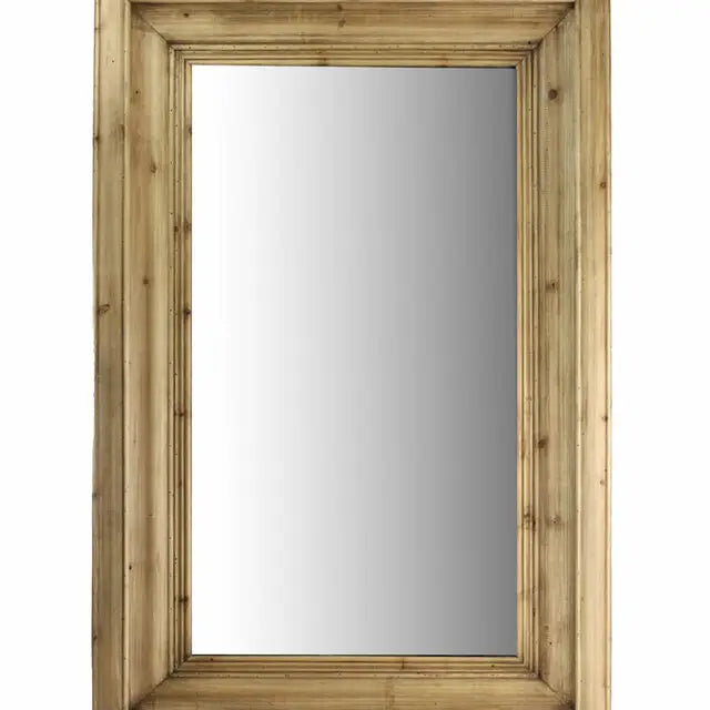 Large Rectangular Pine Frame Mirror - Statement Piece