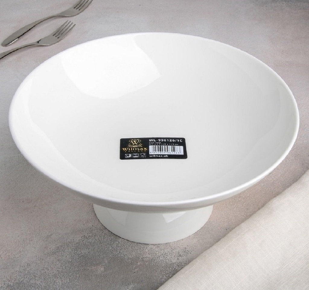 White Fruit Vase – 9.5 inch × 4.5 inch – Single Piece
