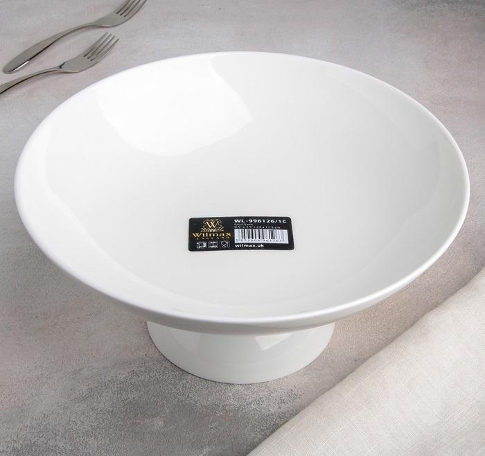 Fine Porcelain Fruit Vase with 10 Inch Bamboo Tray – Set of 2
