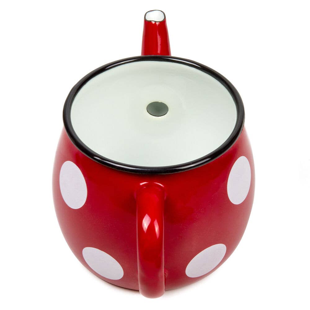 Red Polka‑Dot Enamel Teapot – Classic Retro Stovetop Accent