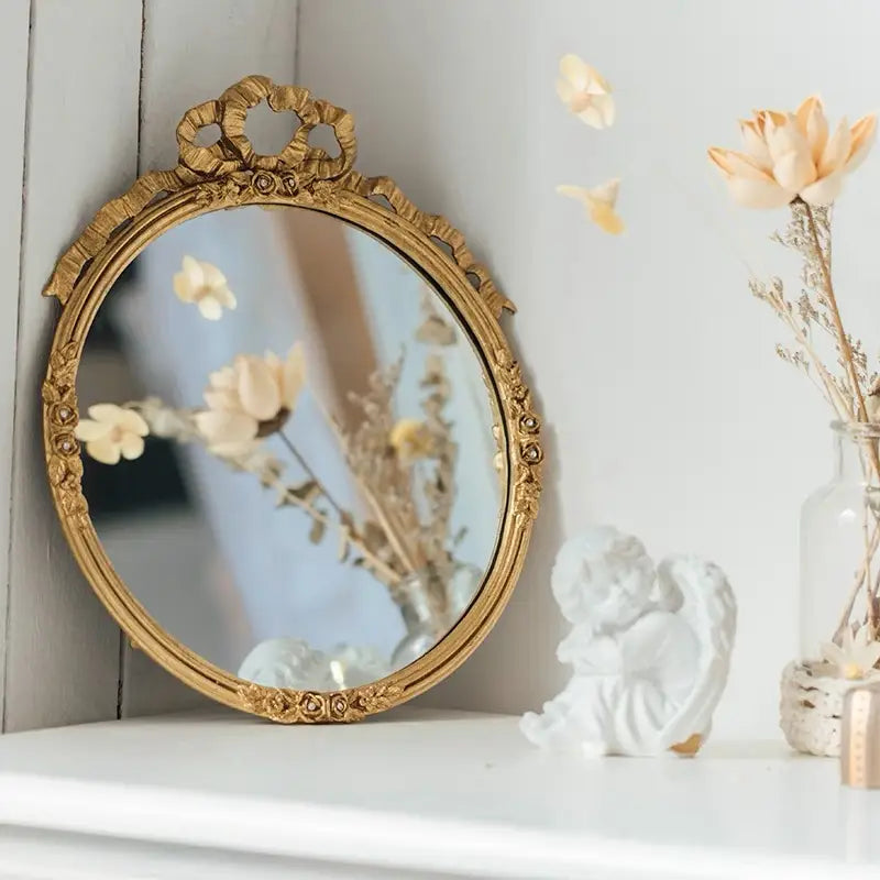 Pewter Mirror - Gold Finish