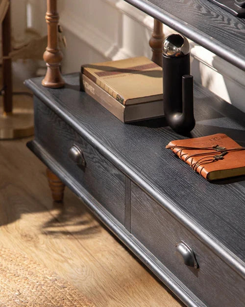 Turned Wood Display Shelves - Drawer Base