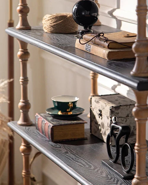 Turned Wood Display Shelves - Drawer Base