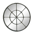 Rosette Cast Iron Mirror - Distressed Round Frame