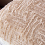 DaDa Bedding Herz-Kissen Dekorative Zierkissen – Neutral Champagner Beige Herzförmige Kissen Plüsch Faux-Fur Sherpa Kissen (16x14)