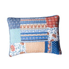DaDa Bedding Bohemian Vibes Mittelmeerblau Patchwork Blumen Kissenbezug (JHW878)