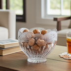 Oneida Southern Garden Lead Crystal Bowl – Frosted Floral Rim