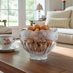 Oneida Southern Garden Lead Crystal Bowl – Frosted Floral Rim
