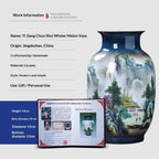 Zhu Wu Pastel Landscape Vases - Ceramic Rotating Base