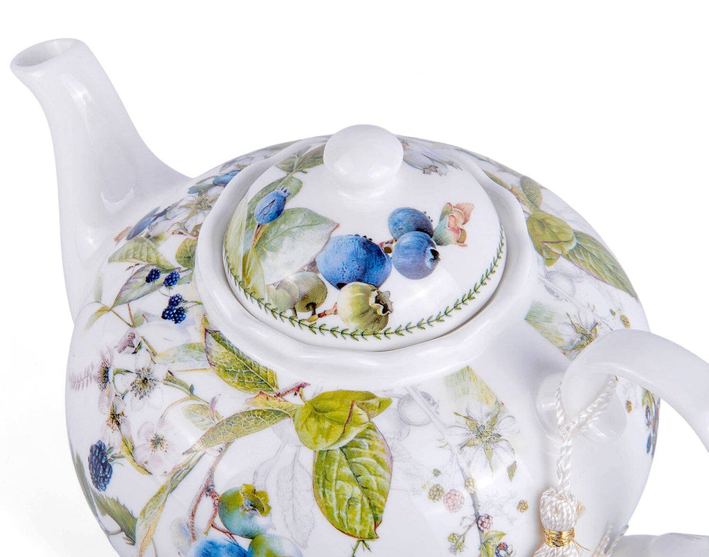 Wild Berries Porcelain Teapot in Gift Box – Floral Everyday Accent
