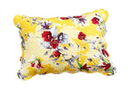 DaDa Bedding Sunshine Yellow Hummingbirds Floral Scalloped Kissenbezug 1-teilig (JHW-925)