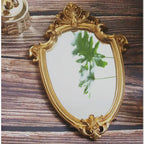 Baroque-Style Oval Mirror - Ornate Gold Frame