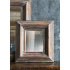 Square Pine Frame Mirror - Small Washed Grey