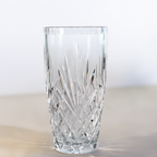 Vintage Kristallvase — Diamant- & Fächerschliff-Design