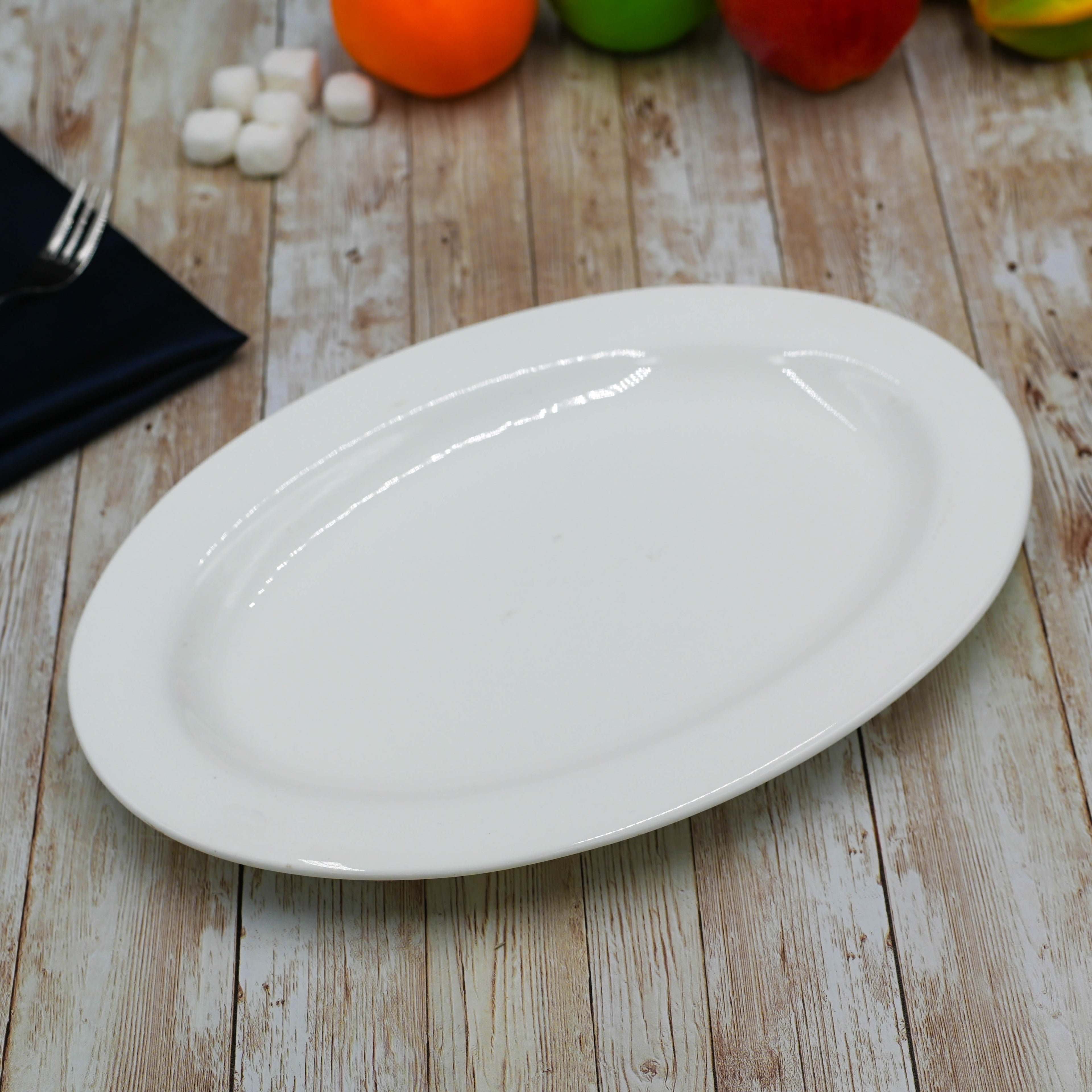 White Oval Platter – 12 inch – Set of 3