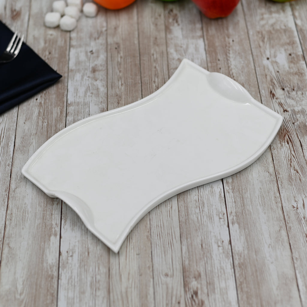 Flat Porcelain Dish with Handles – 14 inch – Single Piece