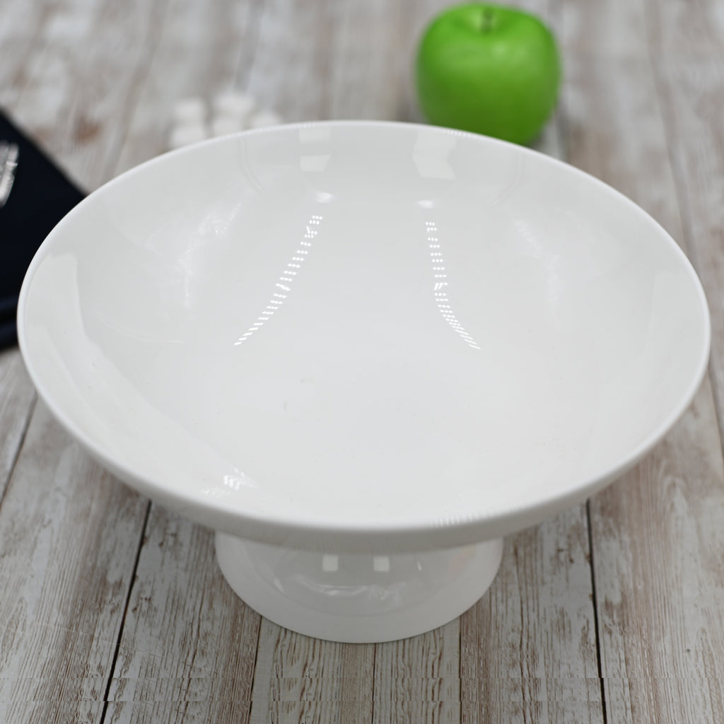 Fine Porcelain Fruit Vase with 10 Inch Bamboo Tray – Set of 2