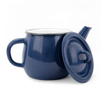 Valentine Marineblau Vintage Emaille-Teekanne – Klassischer Akzent aus emailliertem Stahl