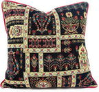 DaDalogy Bedding Dunkelgraue Botanische Mughal-Blumenmuster Vintage Wandteppich Kissenbezüge 40x40cm (18197)