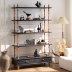 Turned Wood Display Shelves - Drawer Base