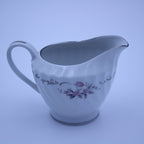 Gold Standard GST1 Porcelain Sugar Creamer – Pink Rosebud Silver Edge Vintage