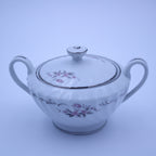Gold Standard GST1 Porcelain Sugar Creamer – Pink Rosebud Silver Edge Vintage