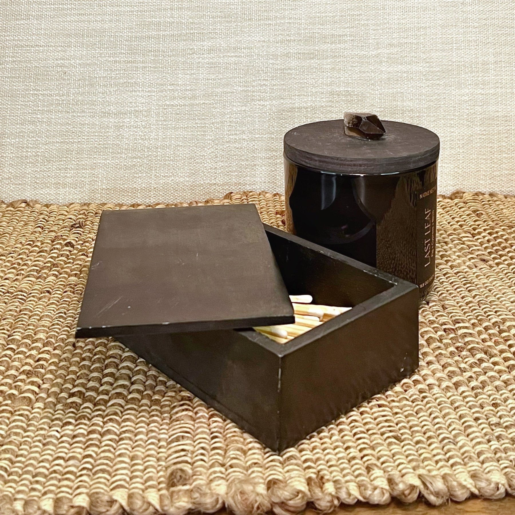 Ameera Soapstone Box — Black Soapstone