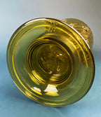 Hand-Blown Olive-Green Glass Jug - Pewter-Lidded