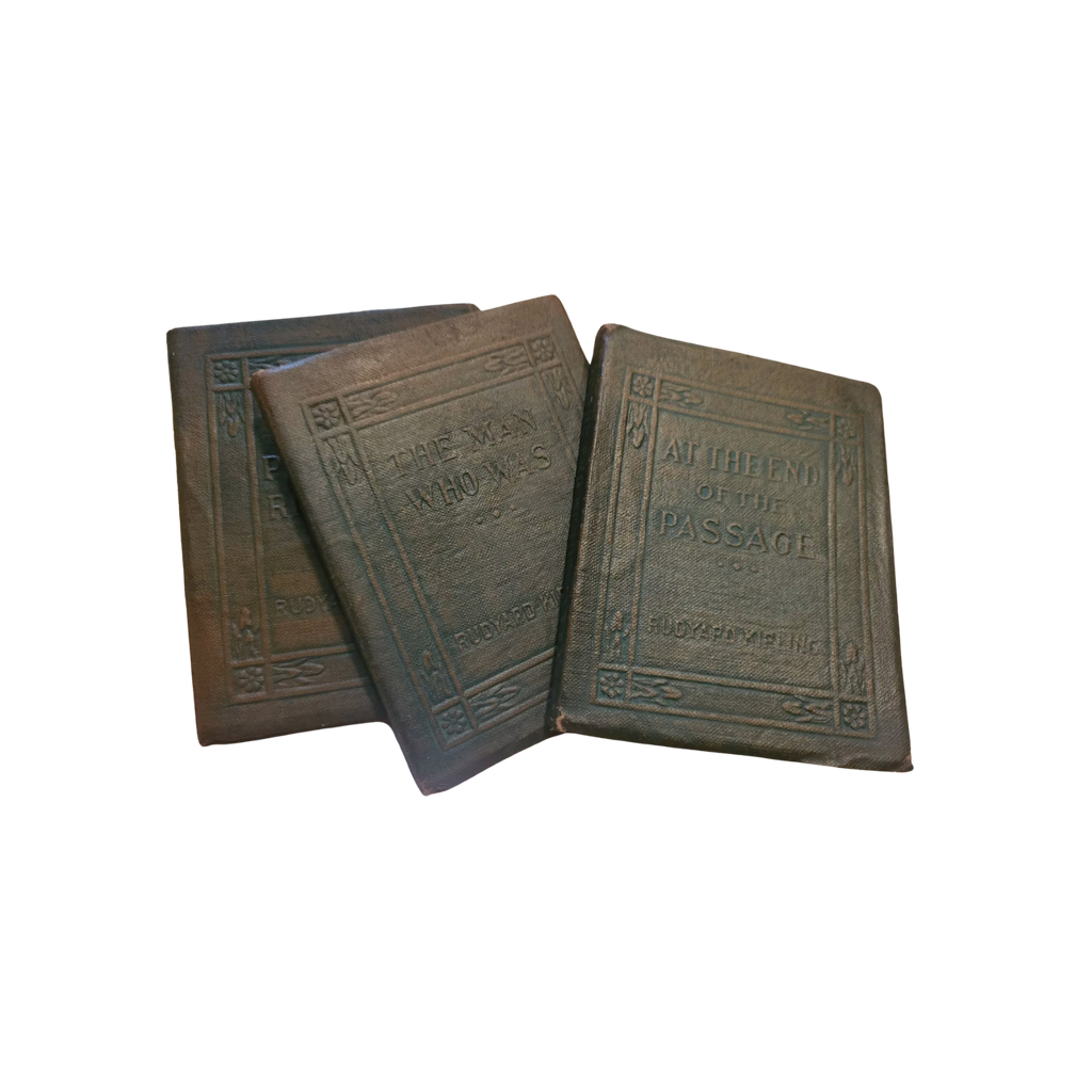 Vintage Pocket‑Bound Books — Kipling, 1920s (Set of 3)
