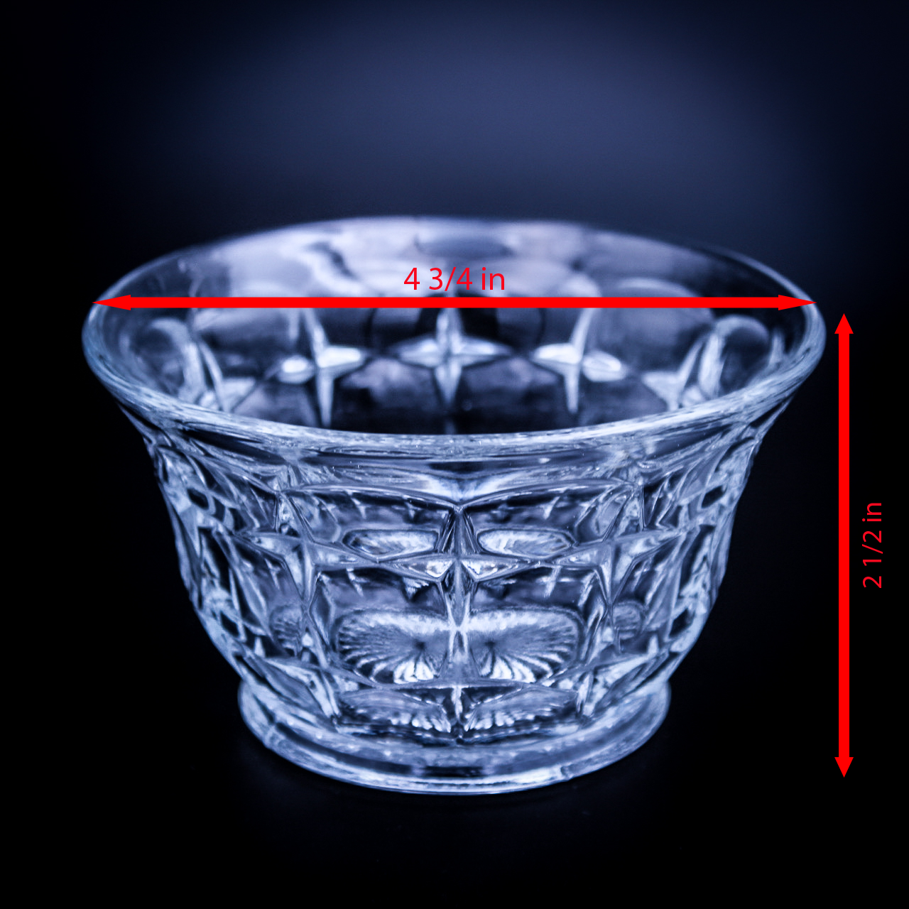 Rare Indiana Glass Mayonnaise Bowl – 1960 Constellation Pattern, Clear