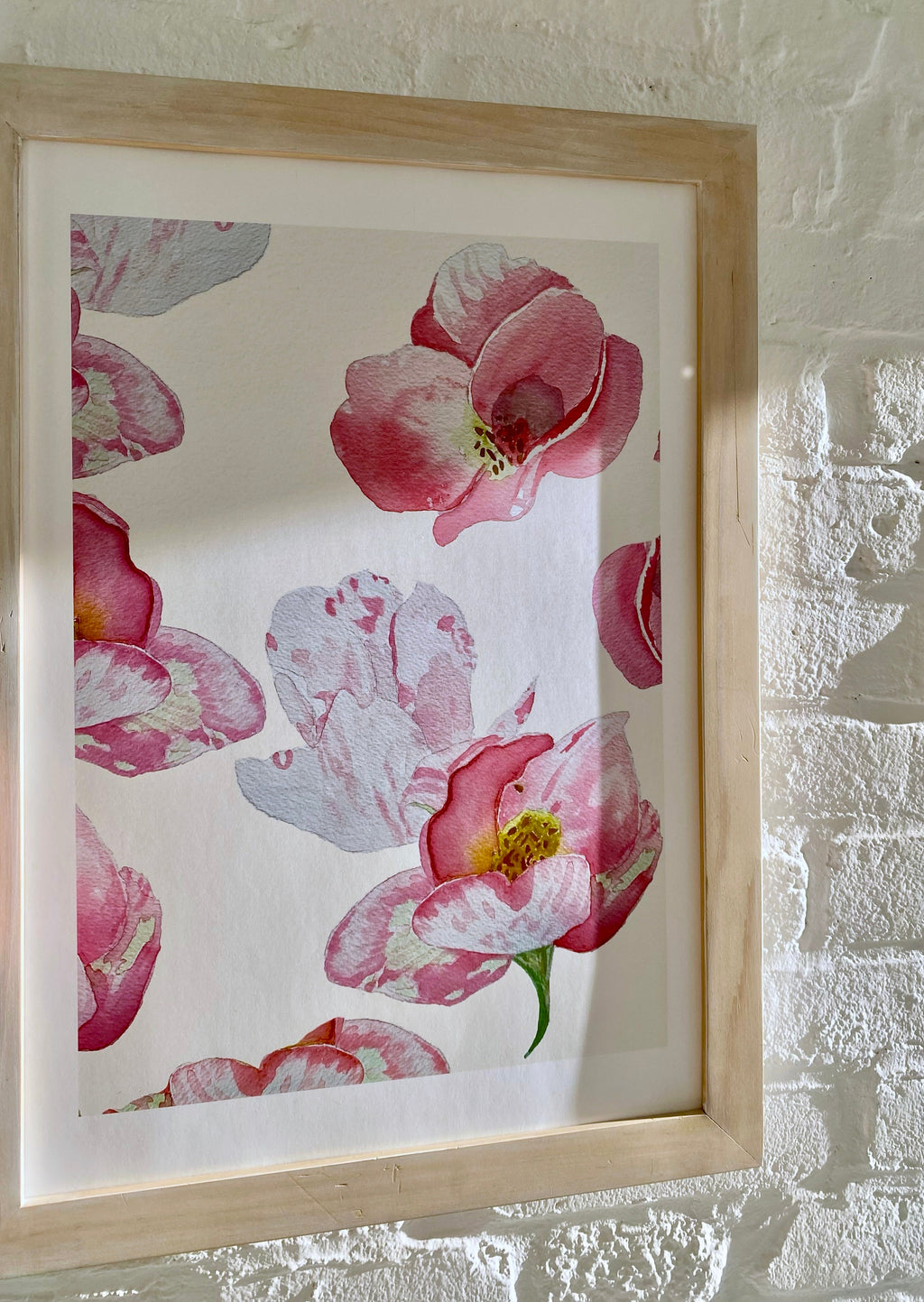Art Print:  Wild Dog Rose on Ecru