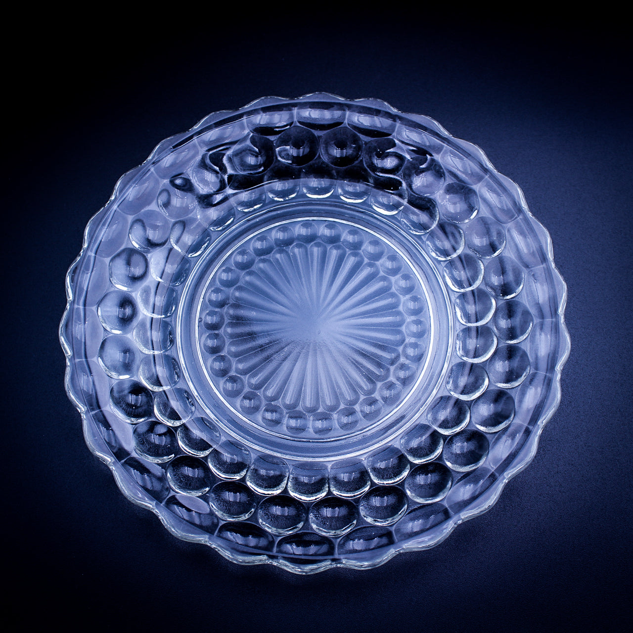 Anchor Hocking Bubble Depression Glass Plate Clear 6.5" Vintage