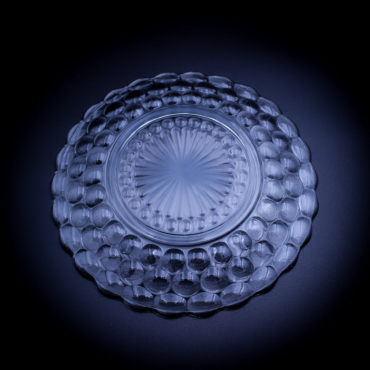 Anchor Hocking Bubble Depression Glass Plate Clear 6.5" Vintage