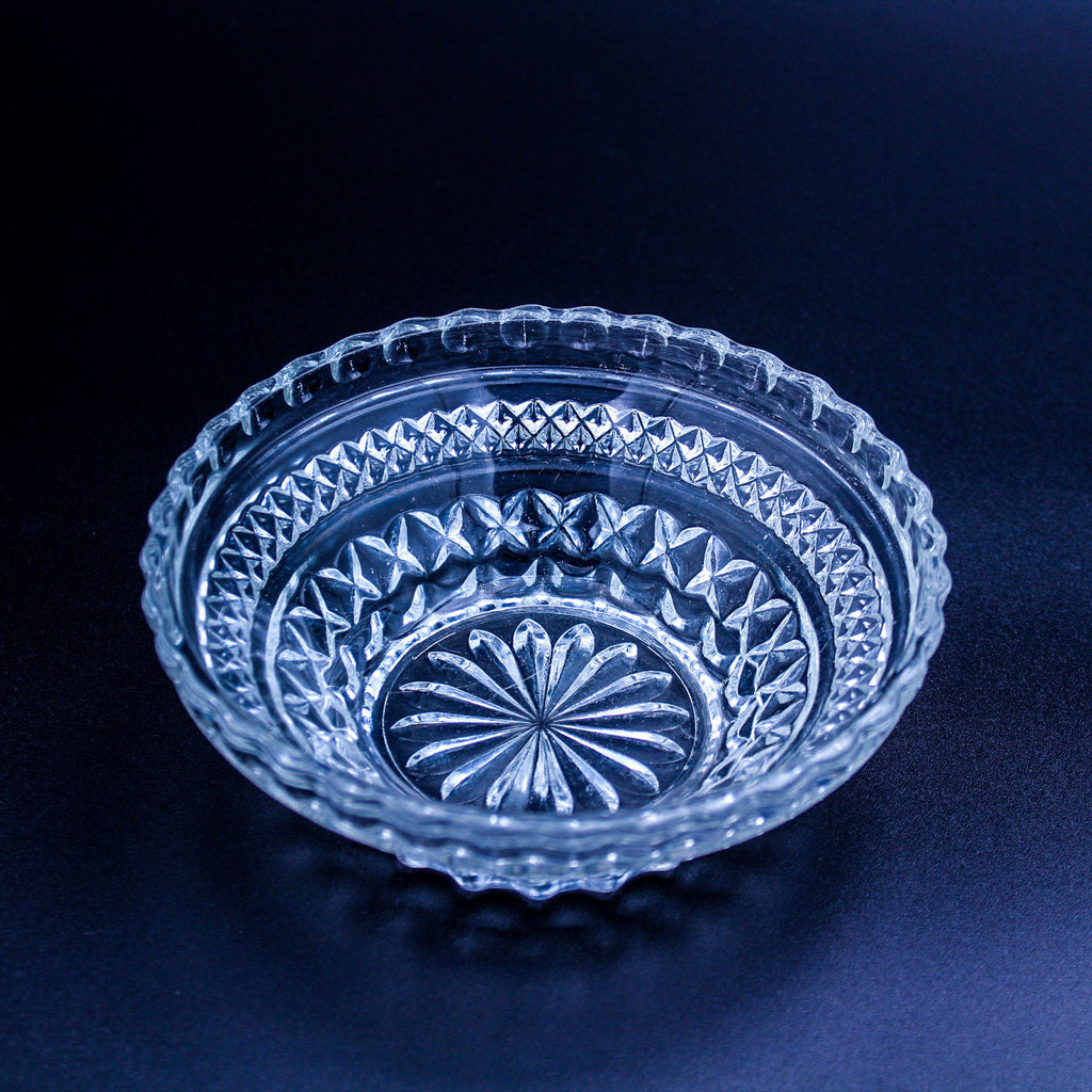 Anchor Hocking Wexford Clear Glass Bowl — Diamond‑Point Pattern