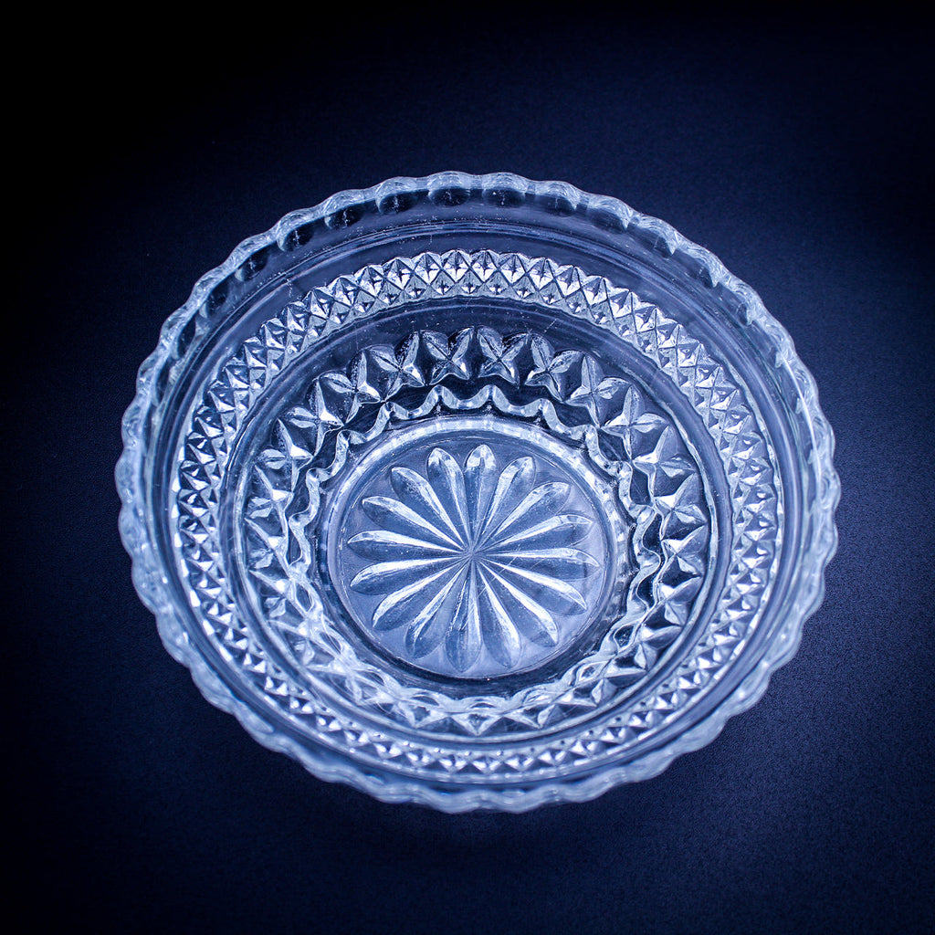 Anchor Hocking Wexford Clear Glass Bowl — Diamond‑Point Pattern