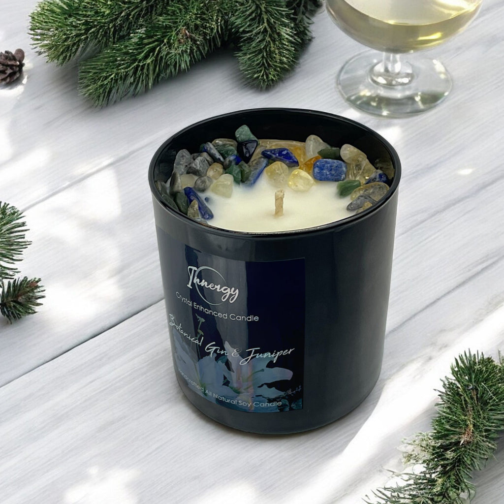 Botanical Gin & Juniper Crystal Candle — 10 oz