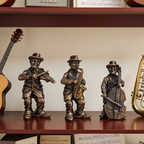 Mardi Gras Jazz Players Pewter Figurine Trio – Bronze Finish
