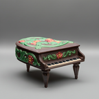 Grand Piano Music Box & Bisque Musician Figurines Bundle