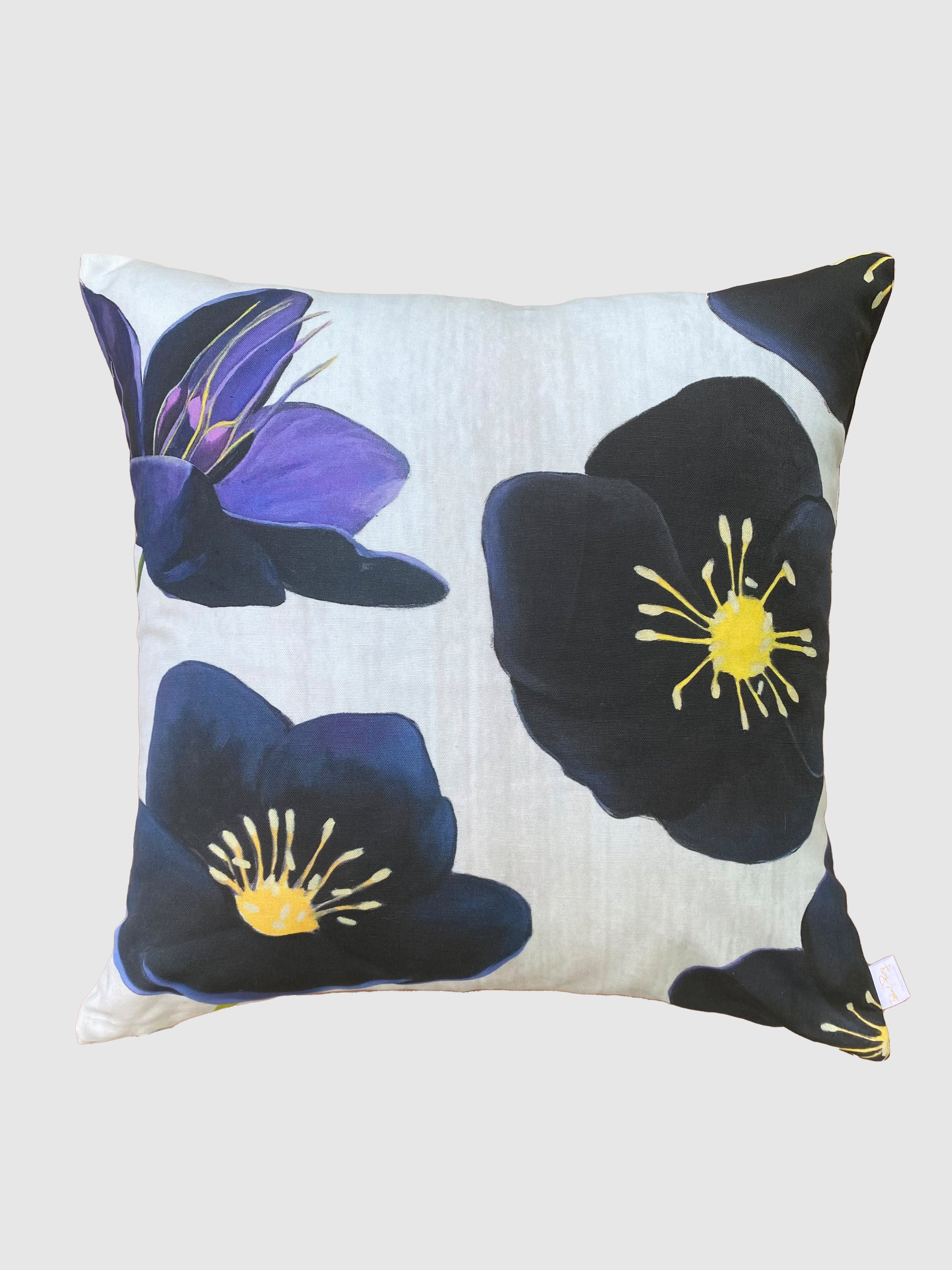 Throw Pillow: Black Hellebore on Snow