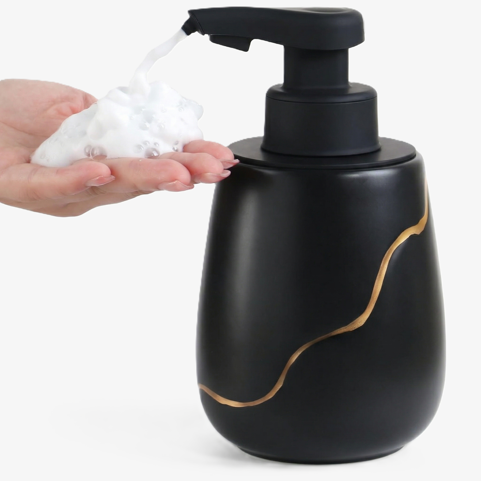 BosilunLife Nordic Garden Automatic Foaming Soap Dispenser Recycled Eco-Clay 18.94 oz