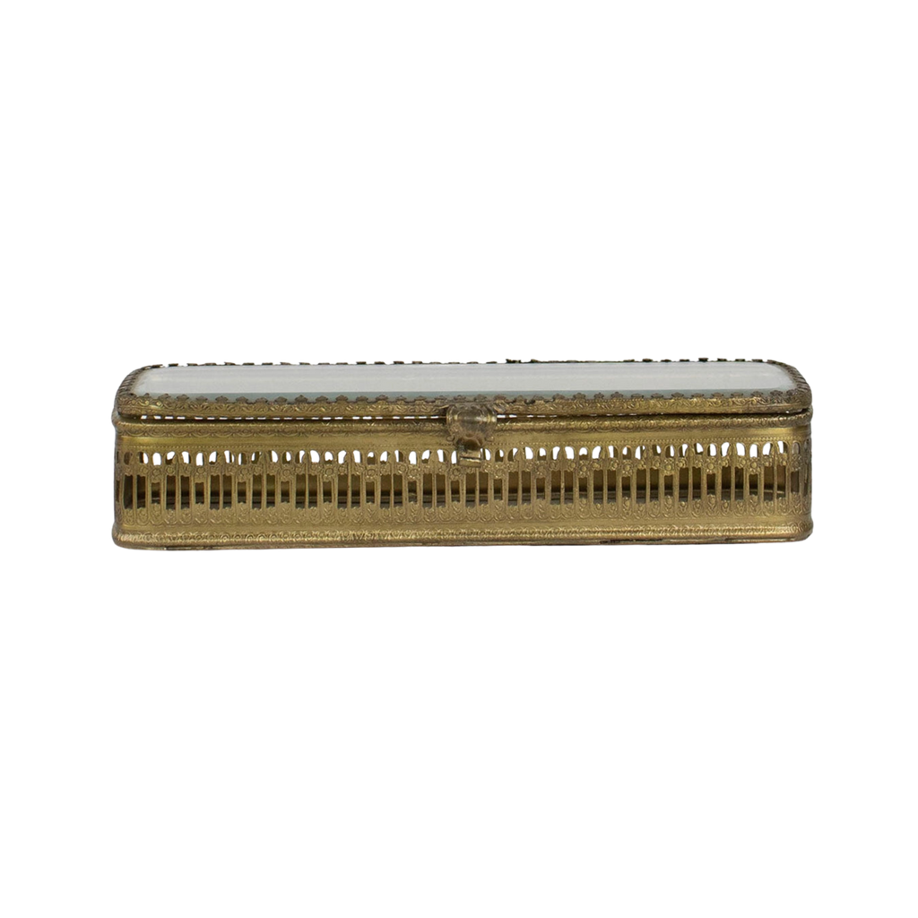 Victorian‑Style Brass & Glass Tray