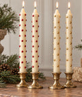 10-Inch Unscented Taper Candles, Set of 2 - 3D Dots