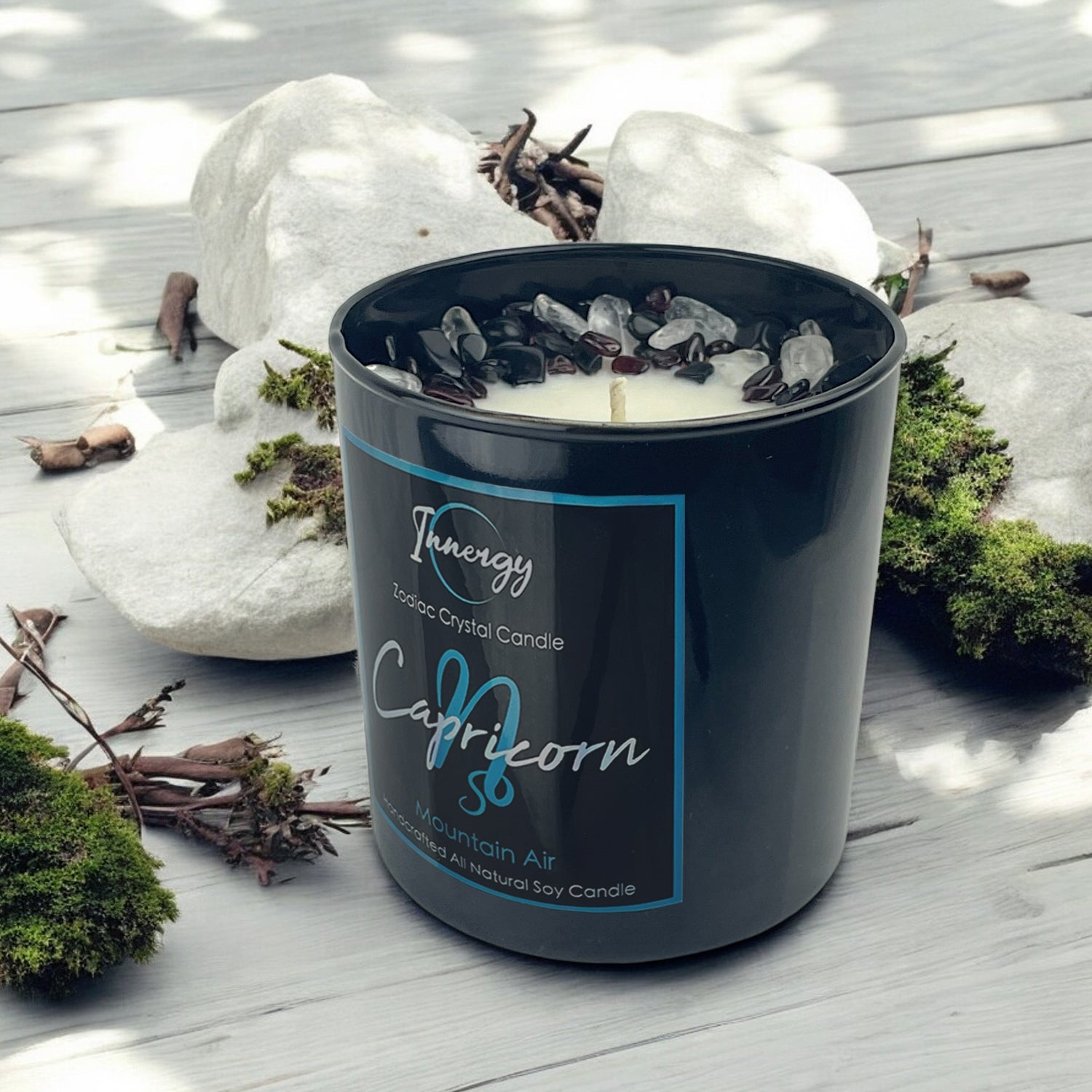 Capricornus Zodiac Crystal Candle — 10 oz
