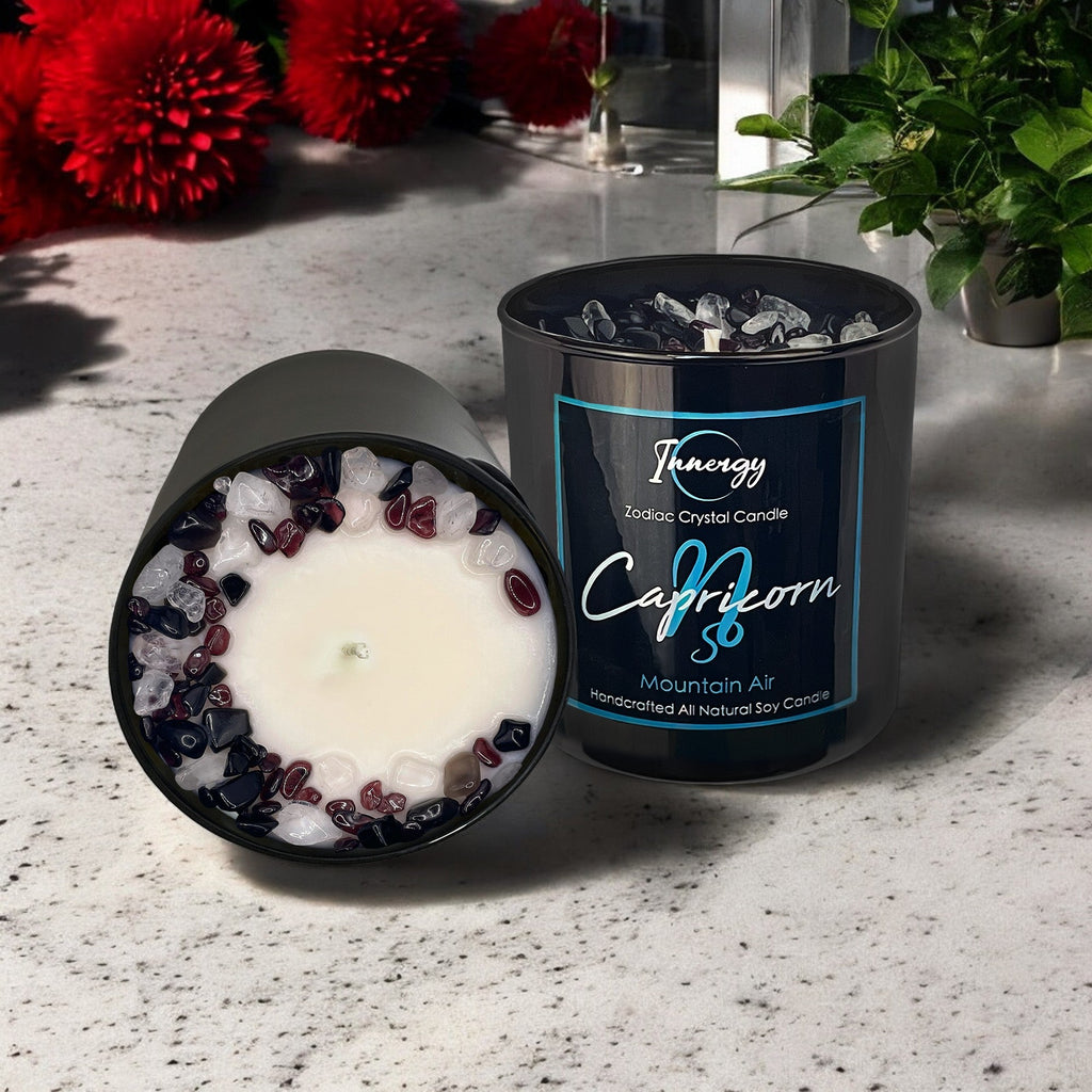 Capricornus Zodiac Crystal Candle — 10 oz