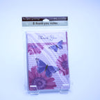 8er-Set Vintage Dankeskarten in Lila und Pink – Retro-Papeterie-Set